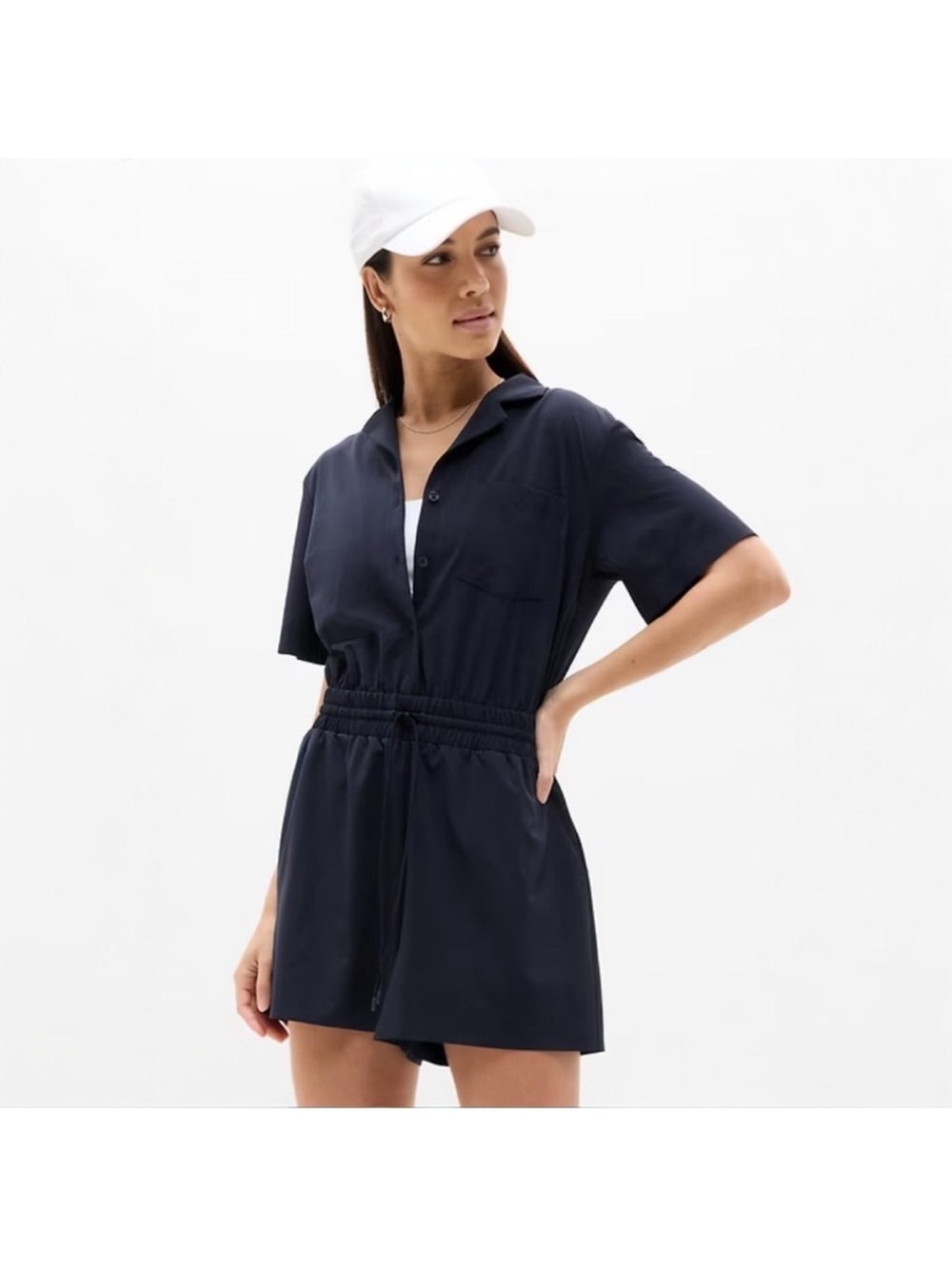 Athleta Avenue Romper - navy blue - size XL